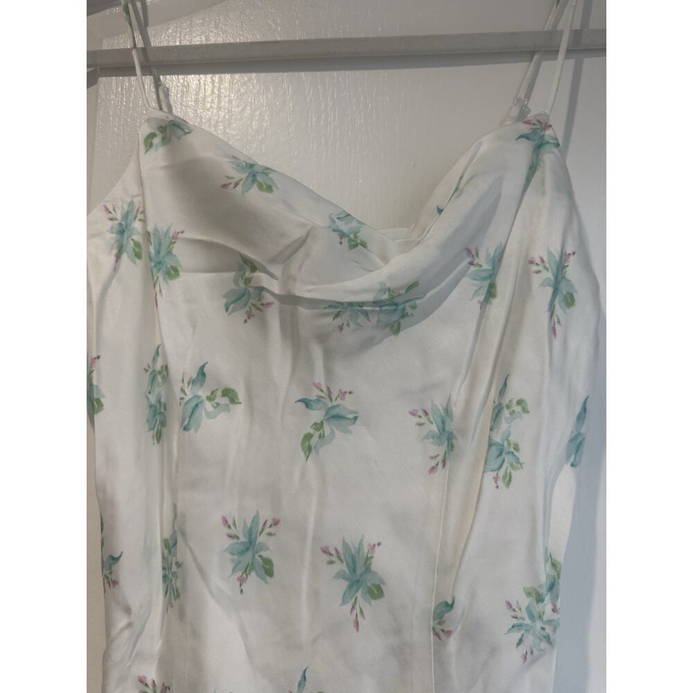 NWT French Connection Anna Fleur Floral Cowl Neck Satin Maxi Slip Dress Size 6 - Picture 4 of 13
